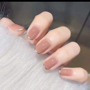 Press on nail with gel glue stickers